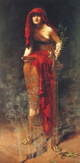 John Maler Collier Priestess of Delphi Norge oil painting art
